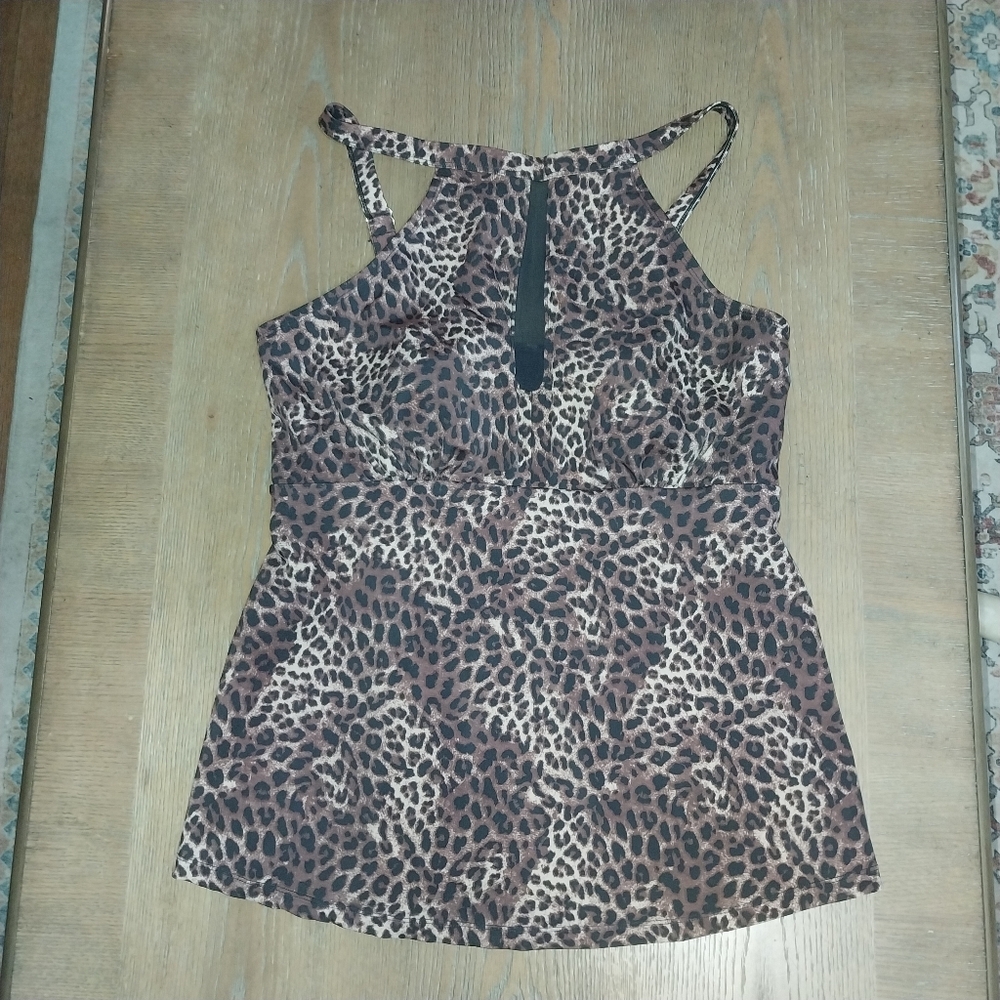 Ruby Ribbon Leopard Print Tankini Top - Picture 5 of 10